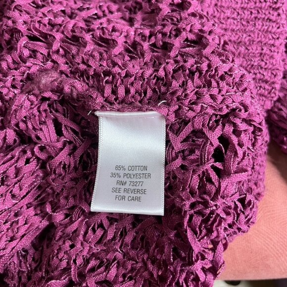 Sonoma Magenta Ribbon Open-Front Cardigan - size Large - Women's - Picture 7 of 9